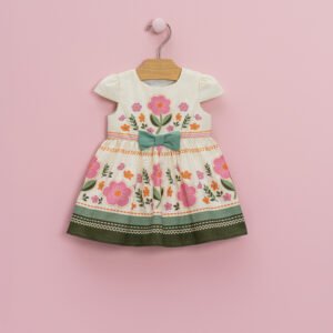 Vestido Infantil Mon Sucré Floral com Laço