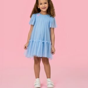 Vestido Infantil Mon Sucré em Tule com Aplicação de Coração