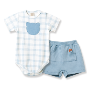 Conjunto Xadrez Azul com Shorts