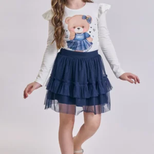 Conjunto de Blusa e Short Saia em Tule