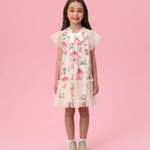 Vestido Infantil Mon Sucré em Tule Estampado