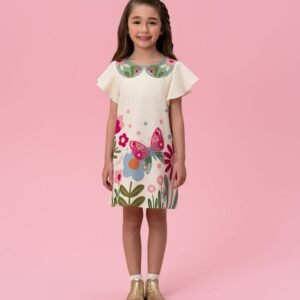 Vestido Infantil Mon Sucré Estampado com Borboleta