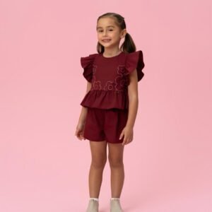 Conjunto Infantil Mon Sucré com Blusa e Short Bordado