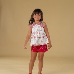 CONJUNTO LAÇO VERMELHO E BRANCO Tam 02