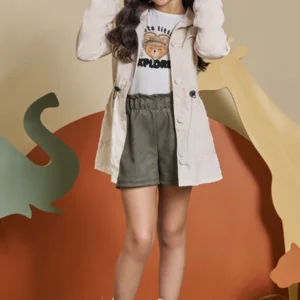 Conjunto de Blusa em Cotton e Shorts em Cotelê