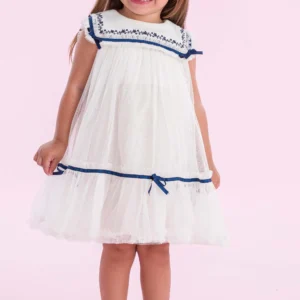 Vestido Off-White e Azul