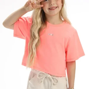 Blusa em Meia Malha Rosa Fluor e Preto