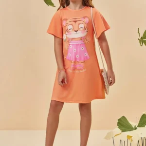 Vestido em Meia Malha Tigre