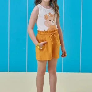 Conjunto de Blusa em Canelado e Shorts em Tecido Sensoriale