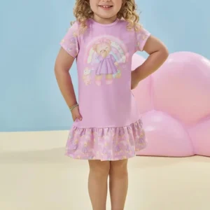 Vestido em Cotton e Malha Power