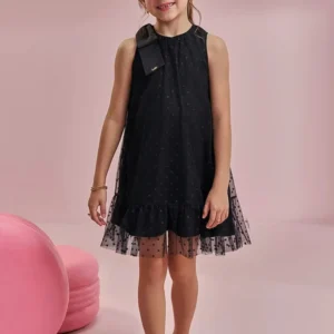 Vestido em Tule Glitter Estrelas