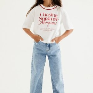 Calça Jeans Infantil Menina Skater Fit - Azul