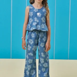 Conjunto de Bata e Calça em Jeans