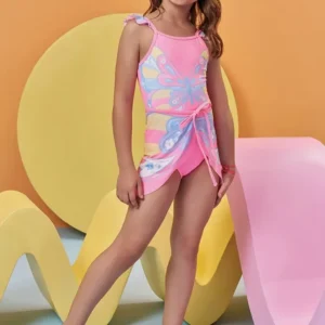 Conjunto de Maiô e Saída em Malha com Proteção UV50+